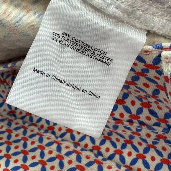 Tory Burch Womens Regan Cropped Straight Leg Jeans Geometric Cream Size 27 Women - Picture 11 of 15